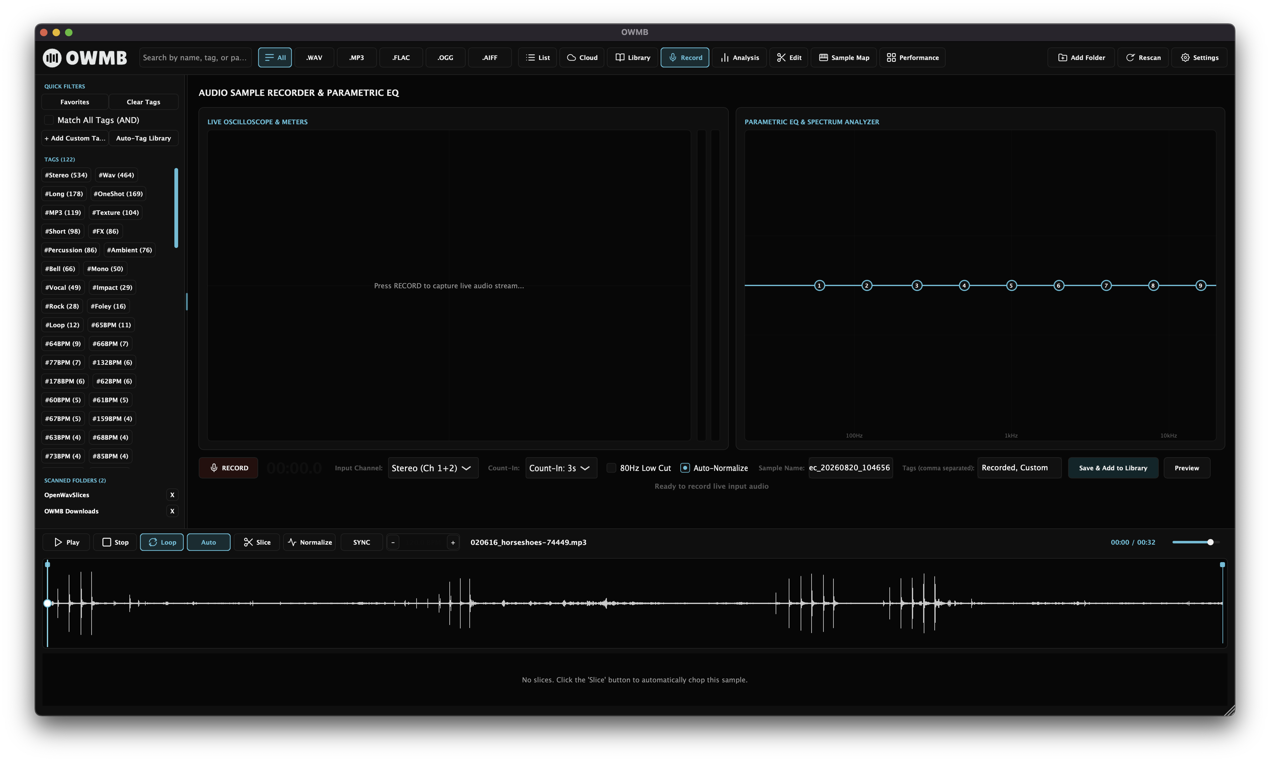 OWMB Audio Sample Recorder & Parametric EQ